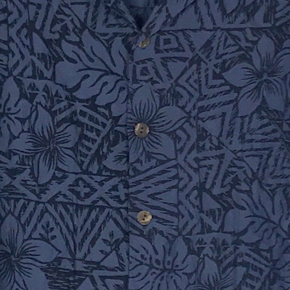 Hilo Hattie Hawaiian Shirt Blue & Black XL - Picture 3 of 4